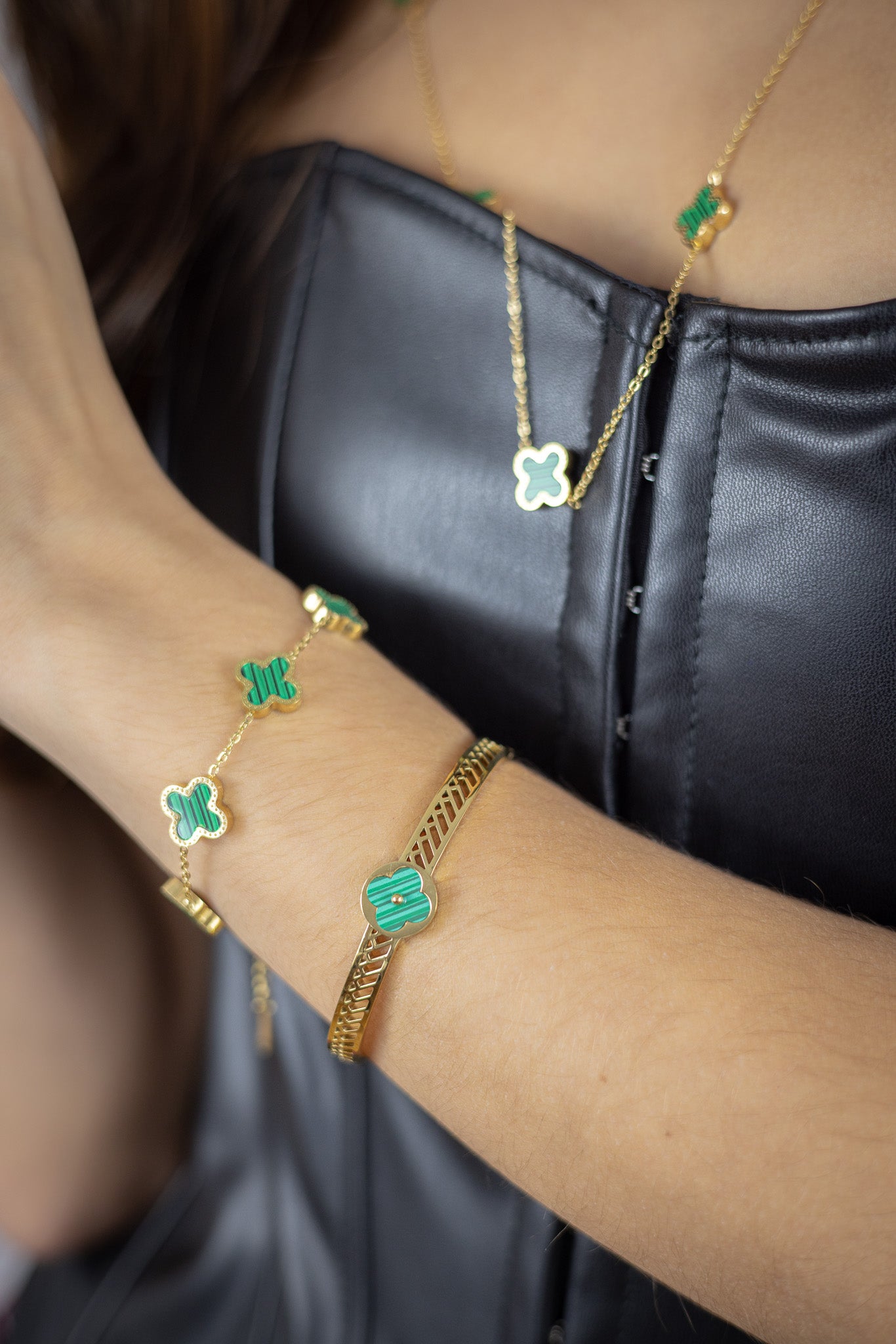 Armreif Green Clover
