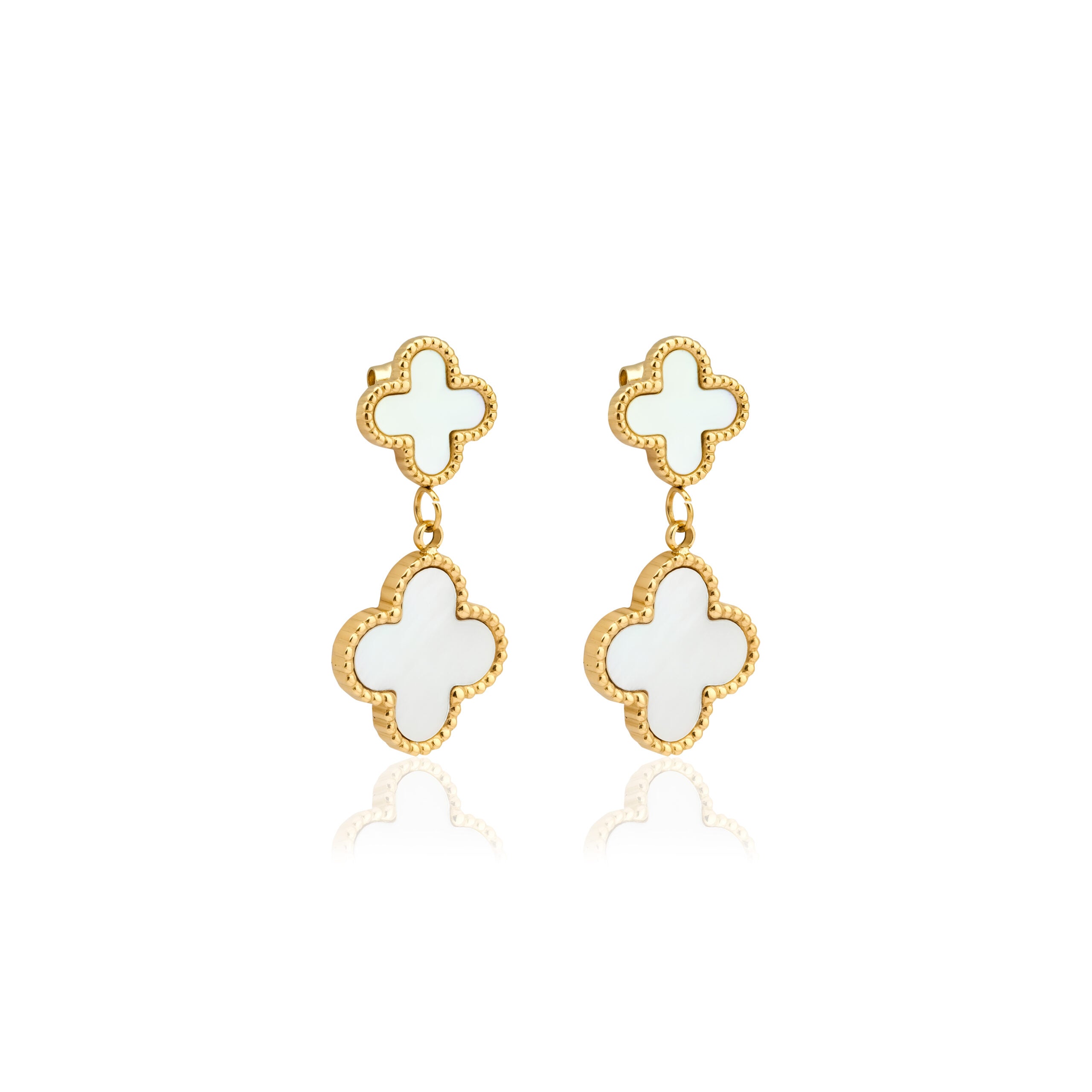 Ohrringe Double Pearl Clover