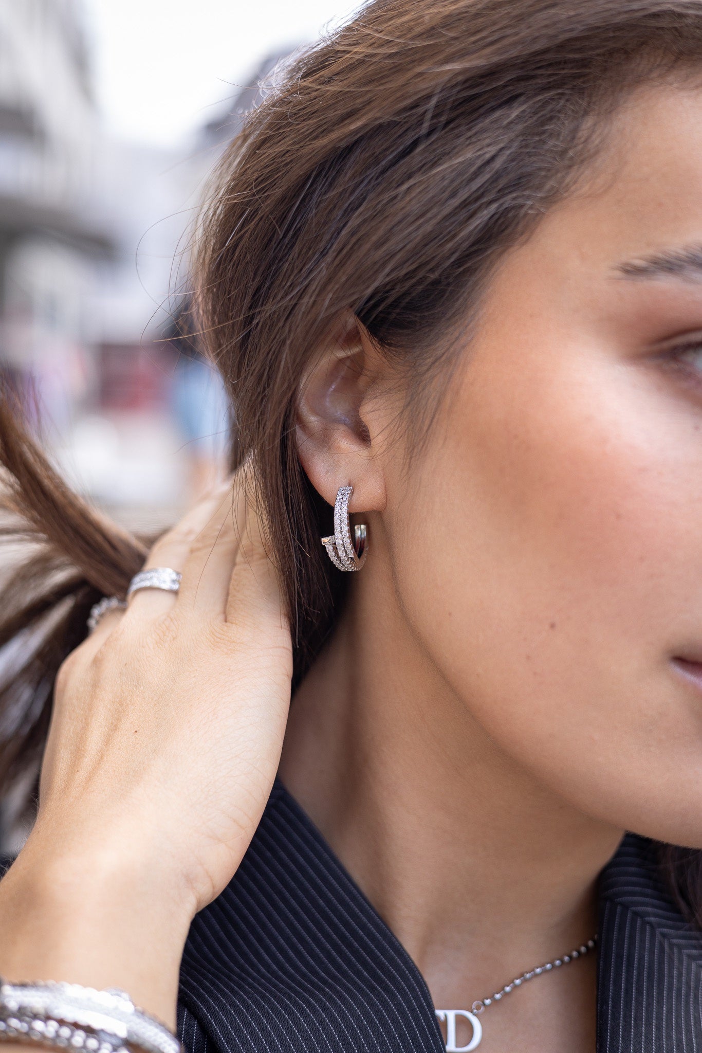 Cristal Nail hoop earrings