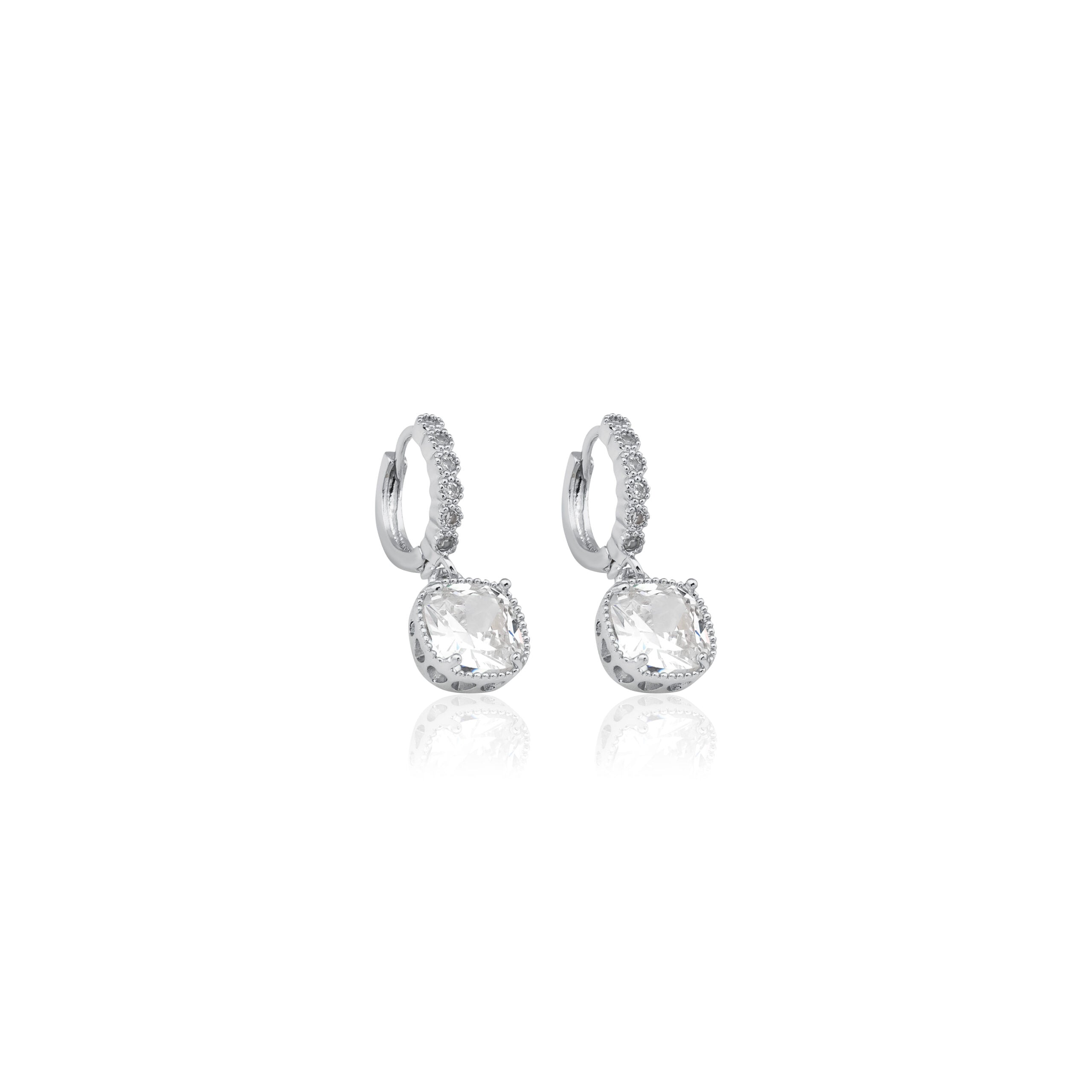 Diamond Square hoop earrings 