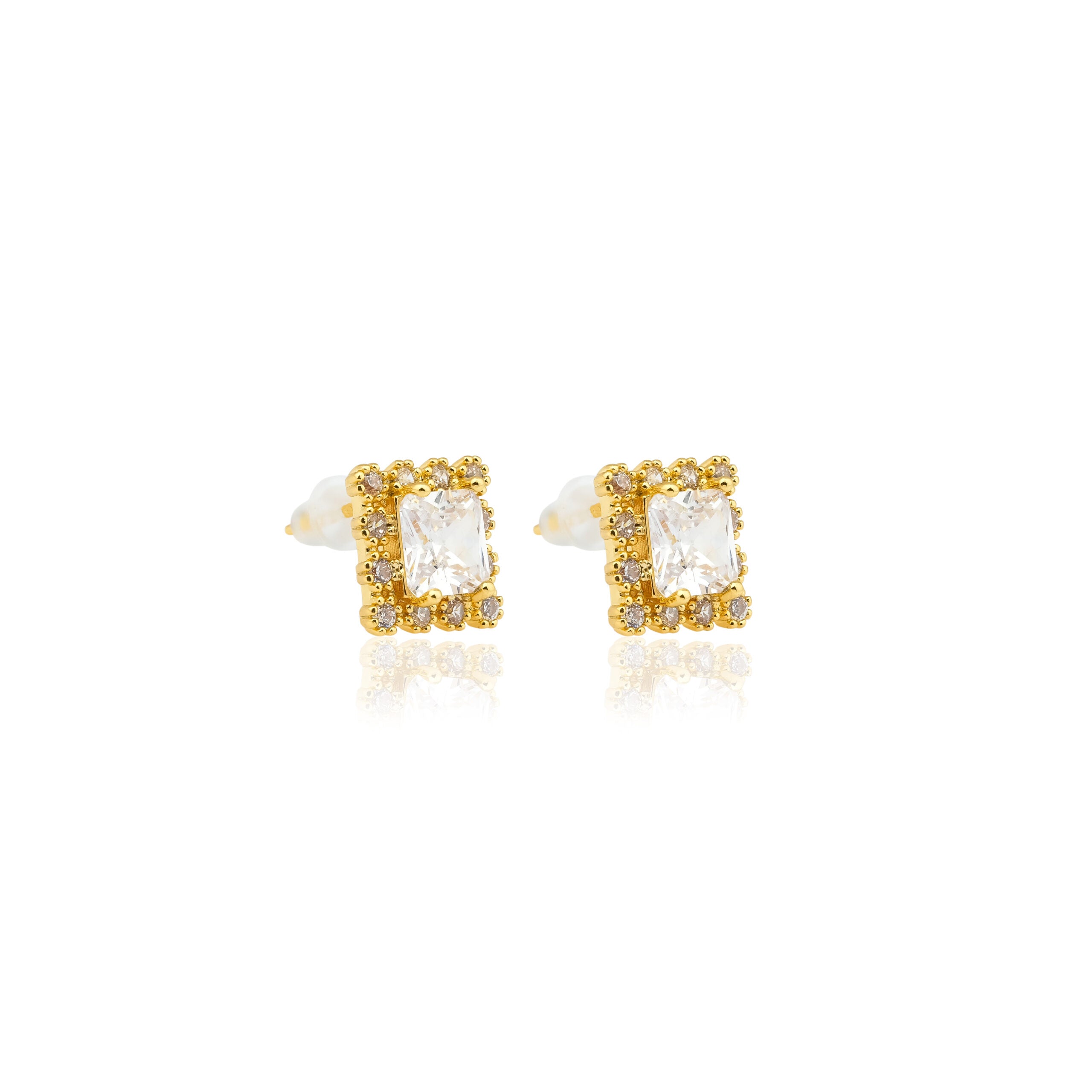 Golden Crystal stud earrings 